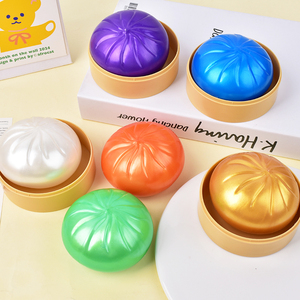 En gros, Jouet anti-stress souple et coloré en forme de boulette de riz (bao) mignonne, avec visage souriant, jouet sensoriel et promotionnel, avec support de cuisson vapeur - Product Image 3
