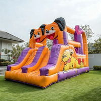 Château Gonflable Extérieur Pirate avec Toboggan Combiné pour Enfants et Adultes