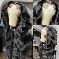 Perruques en cheveux humains ondulés abordables, cheveux vierges brésiliens, perruque frontale en dentelle HD complète 13x4, perruques frontales en dentelle ondulée pour femmes noires