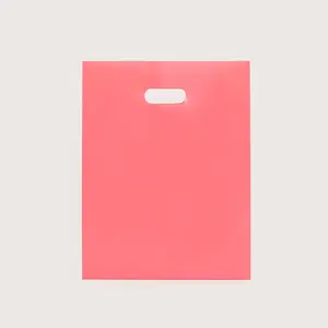 Sacos plásticos para pequenas empresas com logotipo para compras por atacado de fábrica em HDPE LDPE rosa