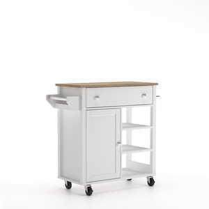 Mesa auxiliar moderna con laterales acanalados, estante abierto y acabado envuelto en PVC - Product Image 2