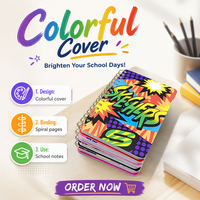 Carnet à spirale A5 personnalisé avec logo, pliable à 360 degrés, à ouverture plate, facile à déchirer, pour l'école, le bureau et les affaires