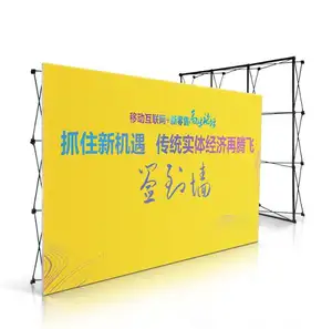 Show cremalheira portátil parede partido retrátil grande formato pop up casamento publicidade equipamentos Display backdrop stand banner