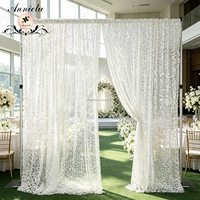 ANNIELU Grand Panneau de Tissu en Maille à Paillettes Blanches Scintillantes pour Rideaux Décoratifs, Idéal pour Mariages, Événements et Fêtes