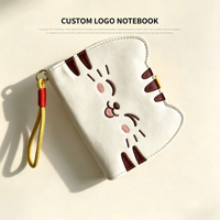 Carnet en PU personnalisé avec motif de chat mignon, logo personnalisé, carnet de poche en cuir portable, cadeau, carnet OEM ODM