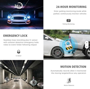 Caméra embarquée 3 objectifs 4 pouces 3 canaux 3 caméras DVR de voiture avant intérieur arrière Full HD 1080p Vidéo Boîte noire Vision nocturne - Product Image 2