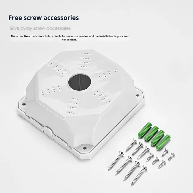 Universal Waterproof Plastic CCTV Camera Junction Box Security Camera Mounting Base Outdoor Connection Box with Screws