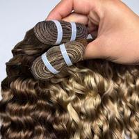 Grossiste de mèches de cheveux humains vietnamiens ondulés, vierges Remy, couleur naturelle, double trame, extensions à tisser