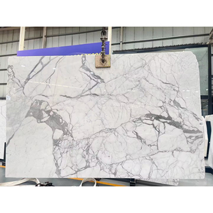 Fine Lines Snow White <b>Marble</b> Natural Stone Polished Slabs Modern Eco-Friendly Fire Water Resistant Countertop Tiles Hotel - Product Image 1