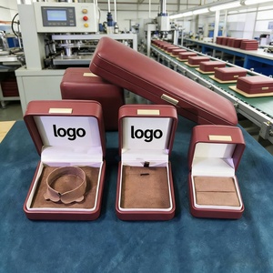 Custom <b>Boxes</b> for Jewelry Custom logo Brown Suede Jewelry Box Low MOQ Pu Leather Jewelry Box <b>Treasure</b> Theme Customized - Product Image 2