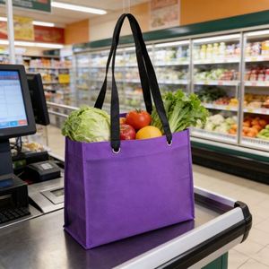 Customized Logo Printed Eco-friendly Non-woven <b>Handbag</b> Punch Hole Handle Shopping Packaging Bag - Product Image 1