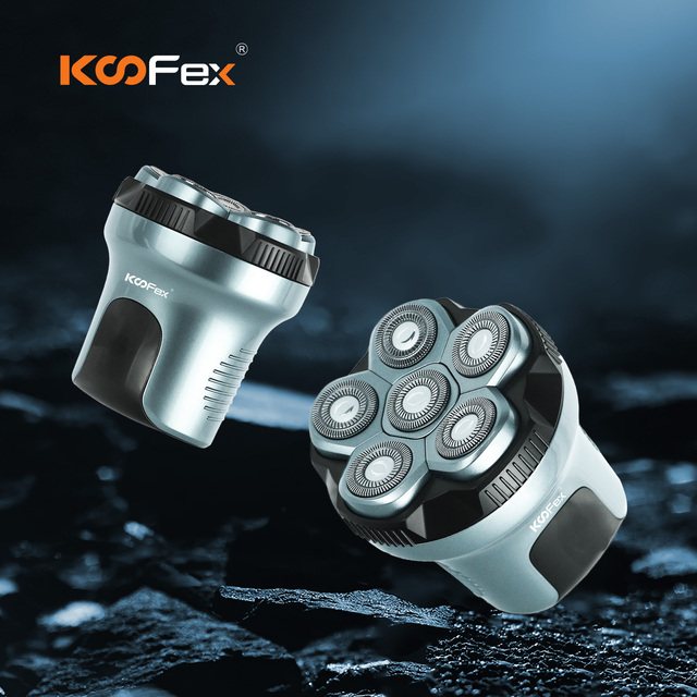 KooFex KF-7609 Factory Price Foil Shaver 6D BALD Head Shaver Cordless IPX6 Waterproof Hair Shaving Machine