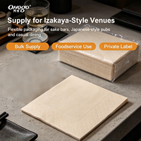 Serviettes jetables imprimées avec logo, serviettes japonaises Izakaya, serviettes en papier pour les exploitants de bars Izakaya