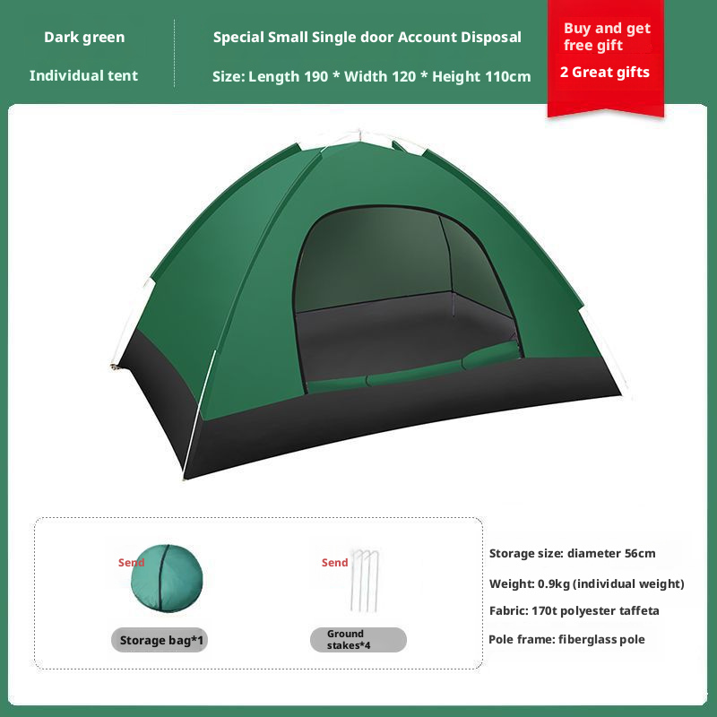 1-2 people single door-dark green without top cover