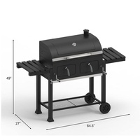 Barbecue extérieur robuste de style chariot de fête dans l'arrière-cour Patio classique grand barbecue à charbon de bois avec poêle à charbon réglable
