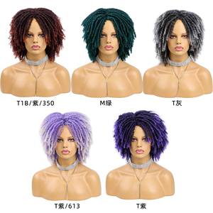 Perruque Dreadlock <span class=keywords><strong>Afro</strong></span> Crépus Synthétique Réglable Short <span class=keywords><strong>Twist</strong></span> Faux Locs Tressés avec Style Naturel Matériau Cheveux - Product Image 2
