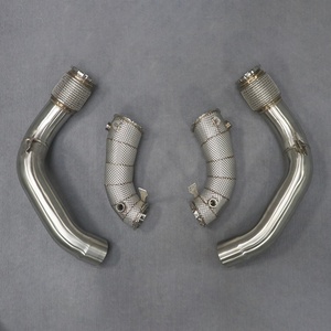 Tuyau d'échappement droit en titane 2024 le plus vendu pour BMW M5 F90, collecteur avant de moteur de course avec bouclier thermique pour voiture S63B44B - Product Image 3