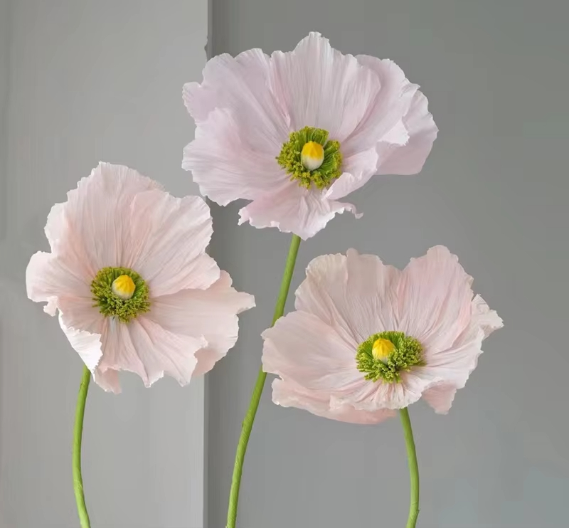 rosa e verde3 fiori/set