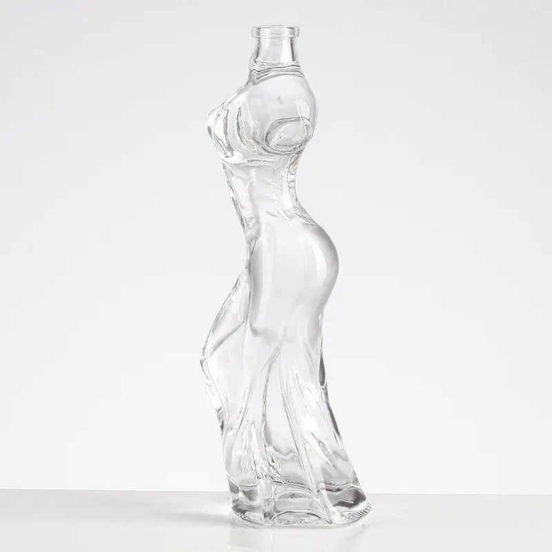 Bouteille en verre en forme de vodka pour femme, avec capuchon en liège, bon marché, qualité supérieure, ml