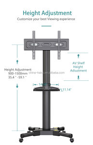 KALOC AF70-Soporte de Tv Móvil para Pantalla de Hospital, Soporte de Tv Móvil de Suelo Giratorio, Altura Ajustable, 32-65 - Product Image 2