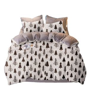 Top Selling Christmas Gift Cozy <strong>Teddy</strong> 3d Printing Fleece <strong>King</strong> Plaid Duvet Cover Set - Product Image 1