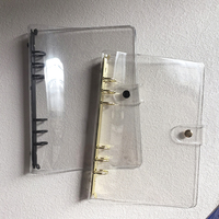 Reliure A5 transparente en PVC souple pour défi d'épargne, avec 6 anneaux dorés et couverture en plastique réutilisable, personnalisable, faible MOQ usine