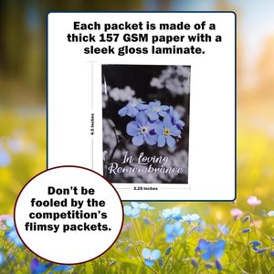20 Stück Premium Vorgefüllte Vergissmeinnicht-Päckchen für Trauerdekorationen, Lebensfeiern und Gedenkblumentöpfe - Product Image 6