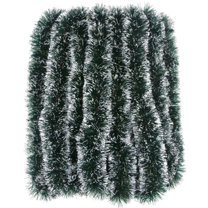 Factory Sale PET Dark Green and <b>White</b> 8CM*200CM Rope Christmas <b>Tinsel</b> Garland - Product Image 6