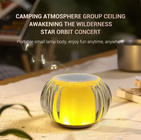Haut-parleur portable mini en plastique transparent avec horloge, lampe d'ambiance RGB colorée en cristal pour haut-parleur