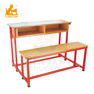 <strong>Old</strong> <strong>fashioned</strong> double school <strong>desk</strong> bench furniture 2 <strong>students</strong> L.DOCTOR with two seats metal - Product Image 2