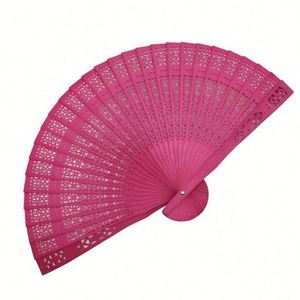 Abanico Plegable de Madera de Cerezo al por Mayor con Logotipo Personalizado Pintado, Regalo de Recuerdo, Invitación de Boda, Abanicos de Madera de Sándalo para Baile - Product Image 5