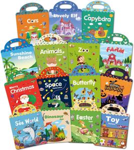 Sticker Books Animal Farm Reusable Eco-Friendly Vinyl Stickers UV Printed Gloss Lamination Toddlers Play Scenes Cute