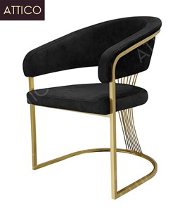 เก้าอี้รับประทานอาหารสีทองเบาะหรูหราเก้าอี้เท้าแขนสแตนเลสโลหะสีทองห้องนั่งเล่นเก้าอี้รับประทานอาหารสำเนียงสำหรับบ้านและโรงแรม - Product Image 1