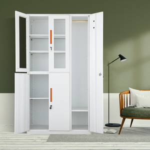 Armoire de rangement de bureau de conception moderne armoire de classement en verre de casier en acier de dossier en métal de 2 portes meubles pour l'application scolaire - Product Image 5