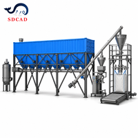 Silo à ciment conteneurisé portable 1x20GP, silo horizontal mobile, silo à poudre avec armoire électrique intégrée