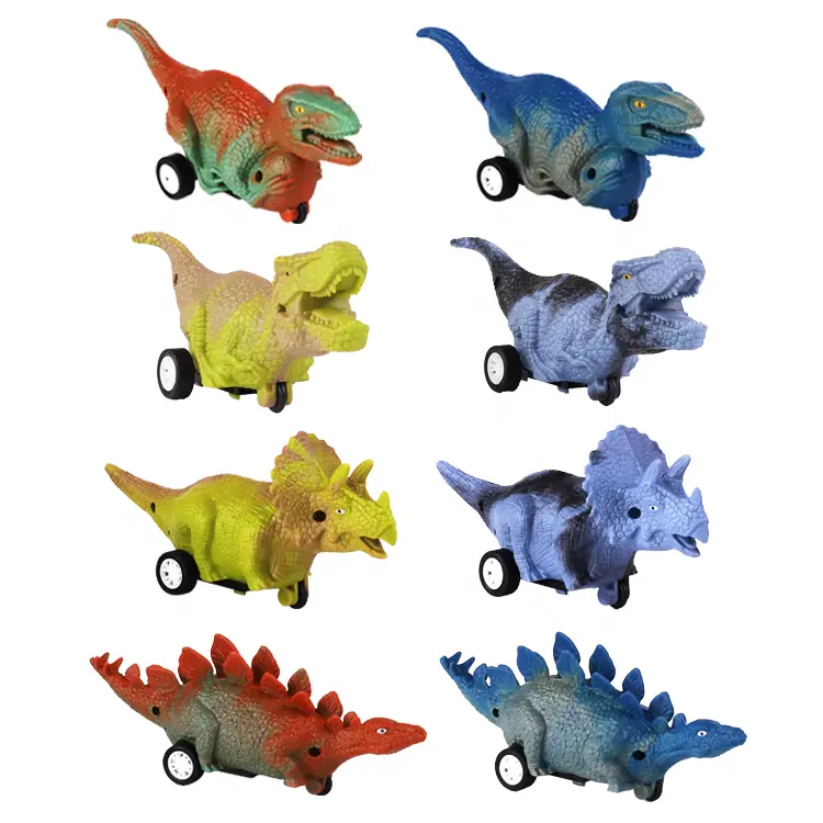 2023 Hot Sale Diecast Toy Vehicles Friction Powered Cars for baby 12pcs Pull Back Dinosaur Car Toys