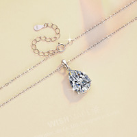 Collier pendentif en moissanite taille marquise 6 carats, plaqué rhodium, argent sterling 925, élégant et pointu