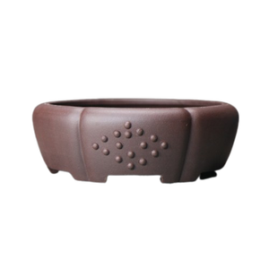 Maceta de Bonsái de Arcilla Morada, Forma de Tambor, Estilo Chino Antiguo, para Escritorio o Interiores, Maceta Decorativa con Forma de Pétalo - Product Image 5