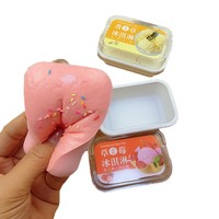 Jouet Squishy en forme de crème glacée en gros, en boîte, à remontée lente, en PU, simulation de dessert, jouet à presser réaliste, anti-stress, jouet sensoriel