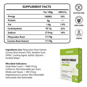 폐 건강 지원 Platycodon Grandiflorum / Glycyrrhiza Uralensis 구강 스트립 호흡기 건강 구강 박막 보충 - Product Image 2