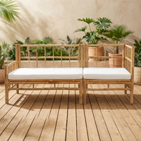Yüksek Kaliteli Modern 5 Parçalı Bambu Rattan Oturma Odası Koltuk Takımı Rahat Minderler Vietnam Menşeli Model SR-BAMBOO.CRAFT 24