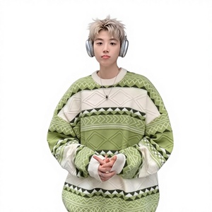 Pull en tricot épais pour <span class=keywords><strong>homme</strong></span>, style ample et décontracté, pour couple, avec motif jacquard Fair Isle rétro tendance automne-hiver - Product Image 1
