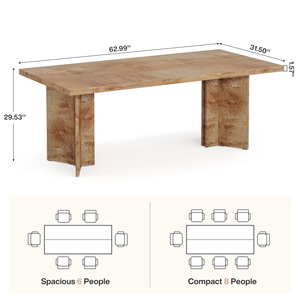 <span class=keywords><strong>Table</strong></span> à manger moderne pour <span class=keywords><strong>4</strong></span> à <span class=keywords><strong>6</strong></span> <span class=keywords><strong>personnes</strong></span>, <span class=keywords><strong>table</strong></span> de <span class=keywords><strong>cuisine</strong></span> rectangulaire en bois de 63 pouces, grand plateau de <span class=keywords><strong>table</strong></span>, pieds robustes, meubles de maison, hôtel - Product Image 6