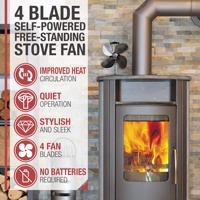 Nouveau design Logo personnalisé 4 lames Cheminée à bois à ventilation alimentée par la chaleur Ventilateur de poêle à bois pour la maison Hôtel