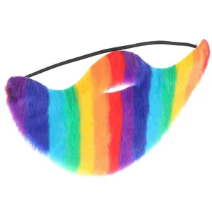 Party False Cloth Lifelike Beard Artificial Realistic Party Rainbow Funny Fake Mustache