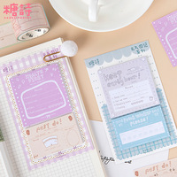 Diario de cocina con dibujos animados, notas adhesivas para hacer lista, papel de notas, cuaderno pequeño portátil, 40 páginas por paquete