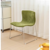 Chaises de salle à manger modernes empilables en velours, avec structure métallique et dossier rembourré doux, pour cuisines domestiques, appartements et restaurants