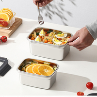 Boîte à lunch portable en acier inoxydable 304, boîte de préparation de repas, récipient de conservation des aliments en acier inoxydable avec couvercle
