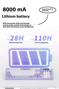 Ajazz ak980 Slient chuyển đổi ba-chế độ hot-swappable không dây RGB tùy chỉnh màn hình 8000mAh Bàn phím cơ khí - Product Image 4