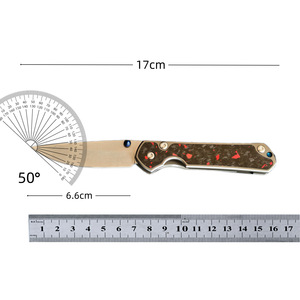 Couteau pliant CR Compact 9CR14MOV, lame en acier, manche en fibre de carbone, lame utilitaire portable, aventures en plein air, OEM personnalisable, DIY - Product Image 5